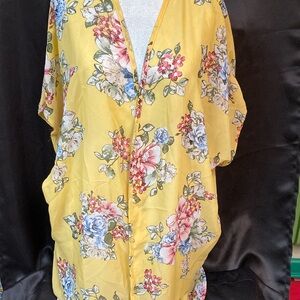 Hippie Chic light floral shawl